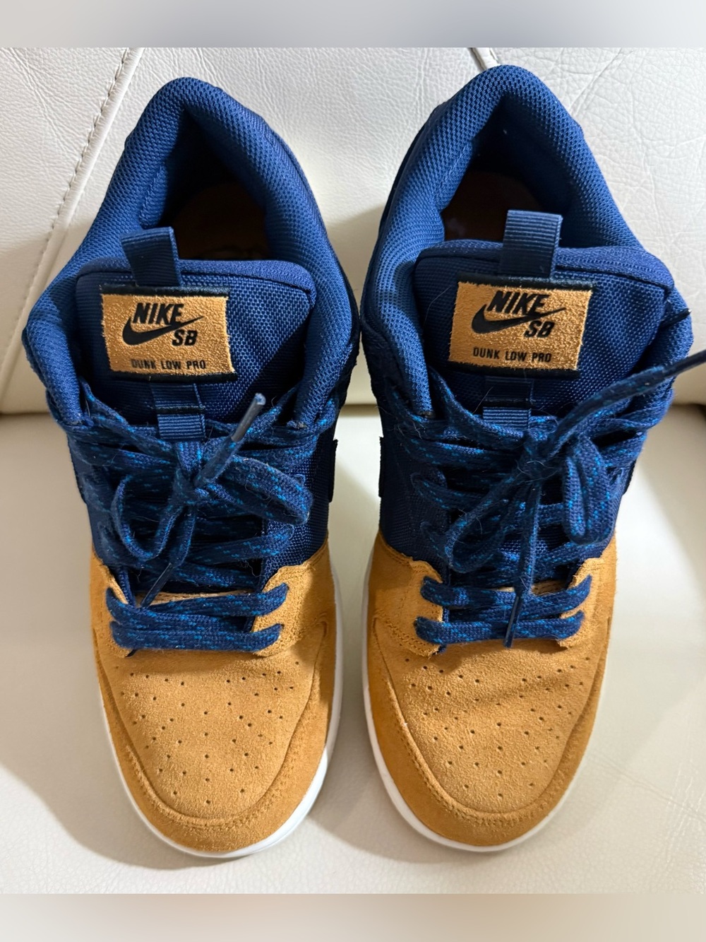 Nike Men's SB Dunk Low Pro — Navy & Tan Suede